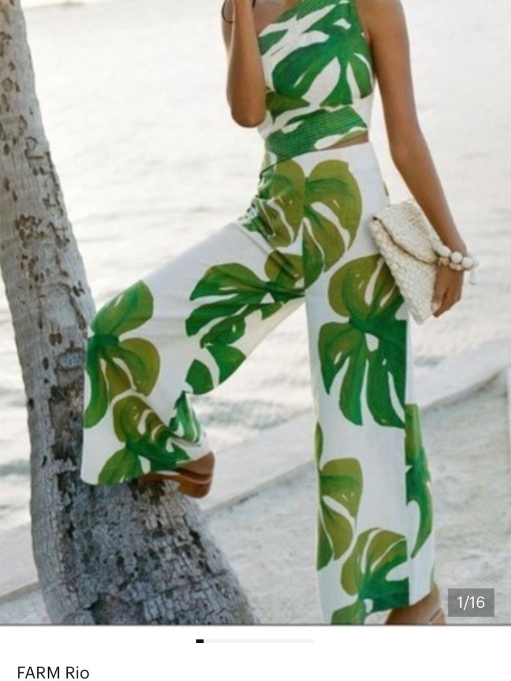 Farm Rio White Monstera jumpsuit
